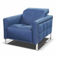 Fauteuil rembourré en cuir avec repose-tête - Rossini Sofas