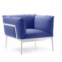 Fauteuil rembourré en tissu avec accoudoirs - Mdf Italia