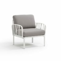 Fauteuil rembourré en tissu avec accoudoirs - Nardi