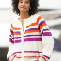 Cardigan rayé boutonné Blancheporte