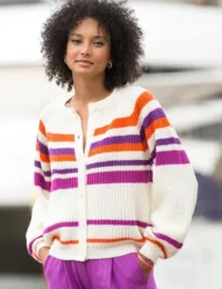 Cardigan rayé boutonné Blancheporte