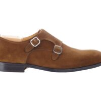 Chaussures homme double boucle Velours Havane - CHIGWELL