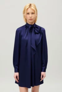 Robe courte lavallière indigo - Claudie Pierlot