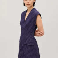 Robe courte carreaux indigo