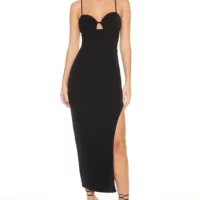 ROBE LONGUE FENDUE NOIRE FOREVER 21