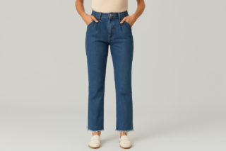 Jean femme avec ourlet effiloché ou brut