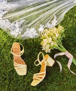 Gémo Cérémonie: escarpins, sandales, mules en suédine, satin, métallisé. Nude, noir, champagne. Talons confort, détails lumineux.