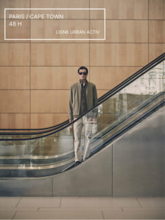 Urban Activ par Devred: vestiaire urbain, léger et fonctionnel. Surchemises, chemises, blousons, sac à dos, matières qui froissent peu.