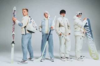 Motif topographique tricolore, matières techniques, style net: la collection officielle marie élégance française et performance hivernale.