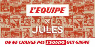 Capsule L’Équipe x Jules: tees & sweats coton, coupe regular, couleurs neutres, broderies et imprimés dos. Style sport chic, prix doux.