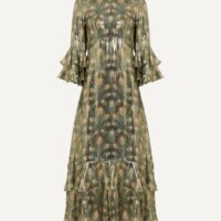 Juno Feather Silk Lamé Gala Dress-Liberty London