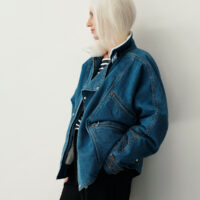 Blouson Court En Denim Délavé