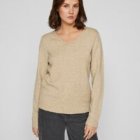 Pull Col V En Fine Maille-VILA