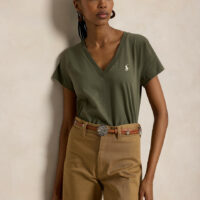 T-shirt Col V À Manches Courtes-POLO RALPH LAUREN