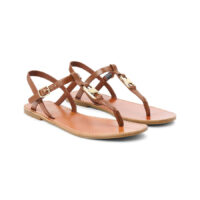 Sandales Tongs Plates En Cuir-TOMMY HILFIGER