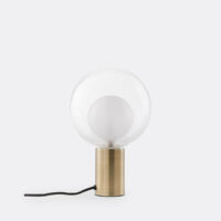 Lampe Métal Fer Laitonné Et Verre