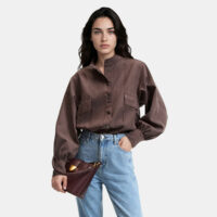 Chemise Col Montant Manches Bouffantes En Lyocell Et Coton-LA REDOUTE COLLECTIONS