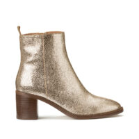 Boots À Talon Cuir Métallisé