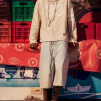 WEEKDAY - T-shirt à manches longues varsity ample - Beige clair - 33