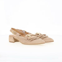 Ballerines Slingback Pointues En Cuir Suède-MJUS