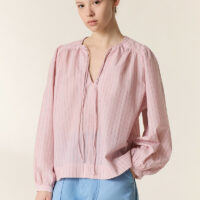 Blouse Rayée Col Rond Manches Longues