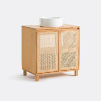 Meuble Sous Vasque Pin Et Cannage L80 Cm