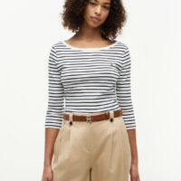 T-shirt Col Bateau À Rayures Manches 3/4-TOMMY HILFIGER