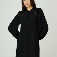Robe Courte Manches Longues À Col Montant-SEE U SOON