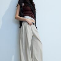 WEEKDAY - Pantalon plissé Aya - Taupe clair