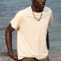 WEEKDAY - T-shirt carré en coton - Beige cendré clair