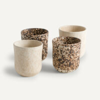 Lot De 4 Tasses En Grès Mat