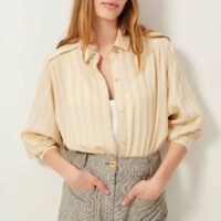 Chemise Rayée Ample À Pattes Épaules