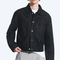 WEEKDAY - Shacket court en denim - Blue Rinse - Bleu foncé