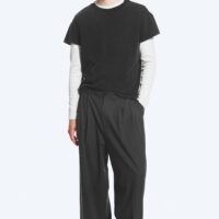 WEEKDAY - Nate pantalon taille standard coupe droite ample - Gris foncé rayé