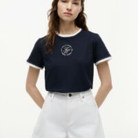 T-shirt Col Rond Contrasté Avec Logo&nbsp;-TOMMY HILFIGER