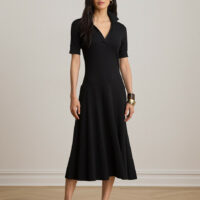 Robe Midi Manches Courtes À Col Polo-LAUREN RALPH LAUREN