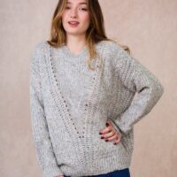 Pull Col Rond Grosse Maille-SEE U SOON
