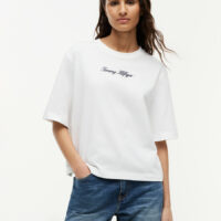 T-shirt Trapèze Col Rond Avec Logo-TOMMY HILFIGER