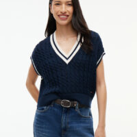 Pull Col V À Manches Courtes-TOMMY JEANS