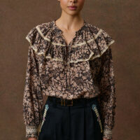 Blouse Imprimé Floral À Volants