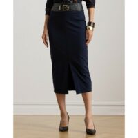 Jupe Midi Droite Avec Ceinture