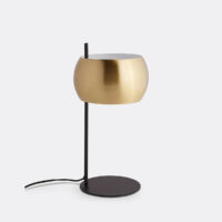 Lampe À Poser Métal Fer Noir Et Laiton