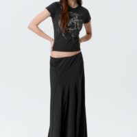 WEEKDAY - Jupe longue taille mi-haute à panneaux - Noir
