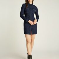Robe Chemise Courte En Denim Manches Longues-CALVIN KLEIN JEANS