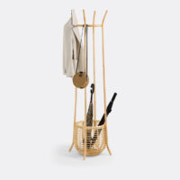 Porte-manteau Avec Panier En Canne De Rotin
