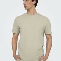 T-shirt Manches Courtes En Seersucker-ONLY & SONS