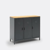 Armoire/Vestiaire 3 Portes Métal Acier Chêne Hiba-LA REDOUTE INTERIEURS
