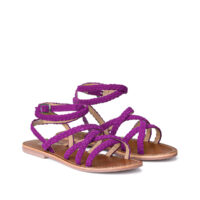 Sandales Tressées En Cuir