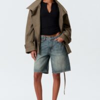 WEEKDAY - Short en jean Monterey Low Rise - Arizona Blue - Bleu moyen