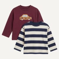 Lot De 2 T-shirts Manches Longues Imprimés-LA REDOUTE COLLECTIONS